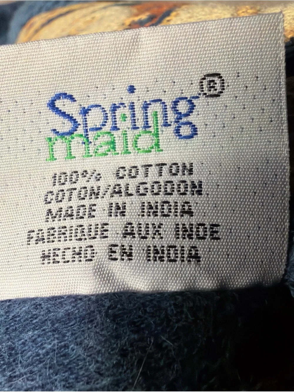 Spring Maid Contour hourglass Celestial Star & Moon Blue 100% Cotton Hand Towel